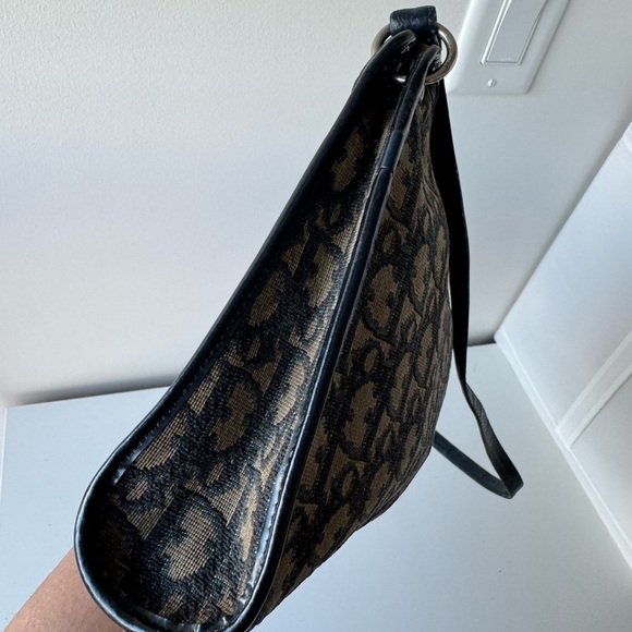 Vintage Christian Dior Trotter Canvas Shoulder Bag Navy - Picture 2 of 11